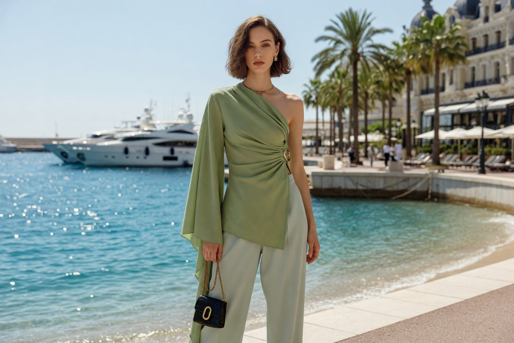 Isolde One-Shoulder Silk Blouse