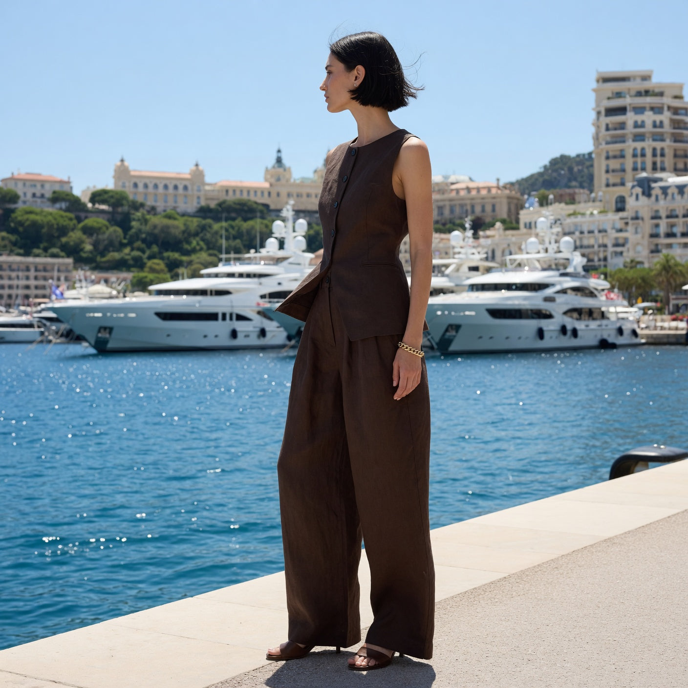 Chiara Linen Wide-Leg Set