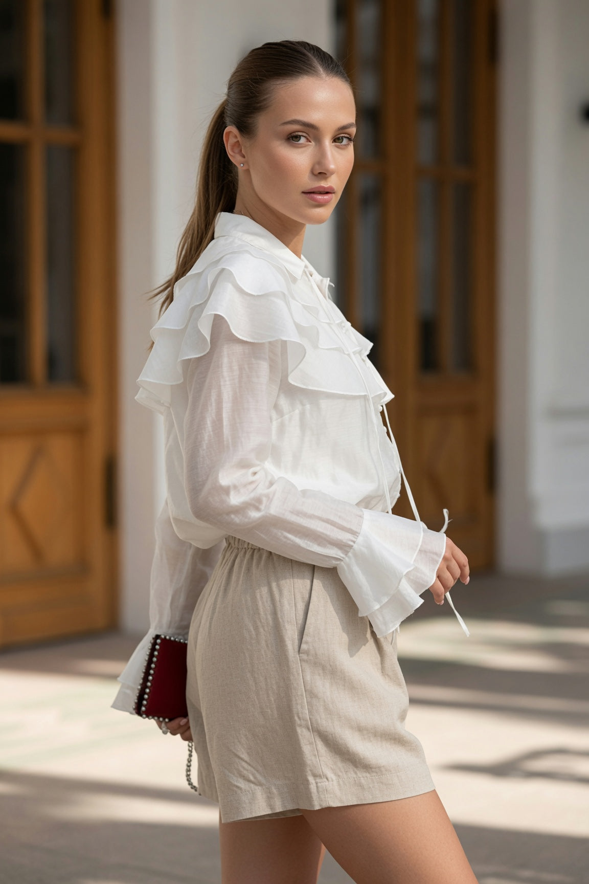 Florence Ruffled Bell Sleeve Blouse